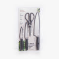 4 Piece Kitchen Knife Set- Chef, Utility, Paring, Multi Purpose Shears, and Matching Blade Guards-0
