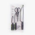 4 Piece Kitchen Knife Set- Chef, Utility, Paring, Multi Purpose Shears, and Matching Blade Guards-0