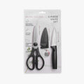 3 Piece Kitchen Knife Set - Paring Knife, Blade Guard with Built in Sharpener, and Multi Purpose Shears-0