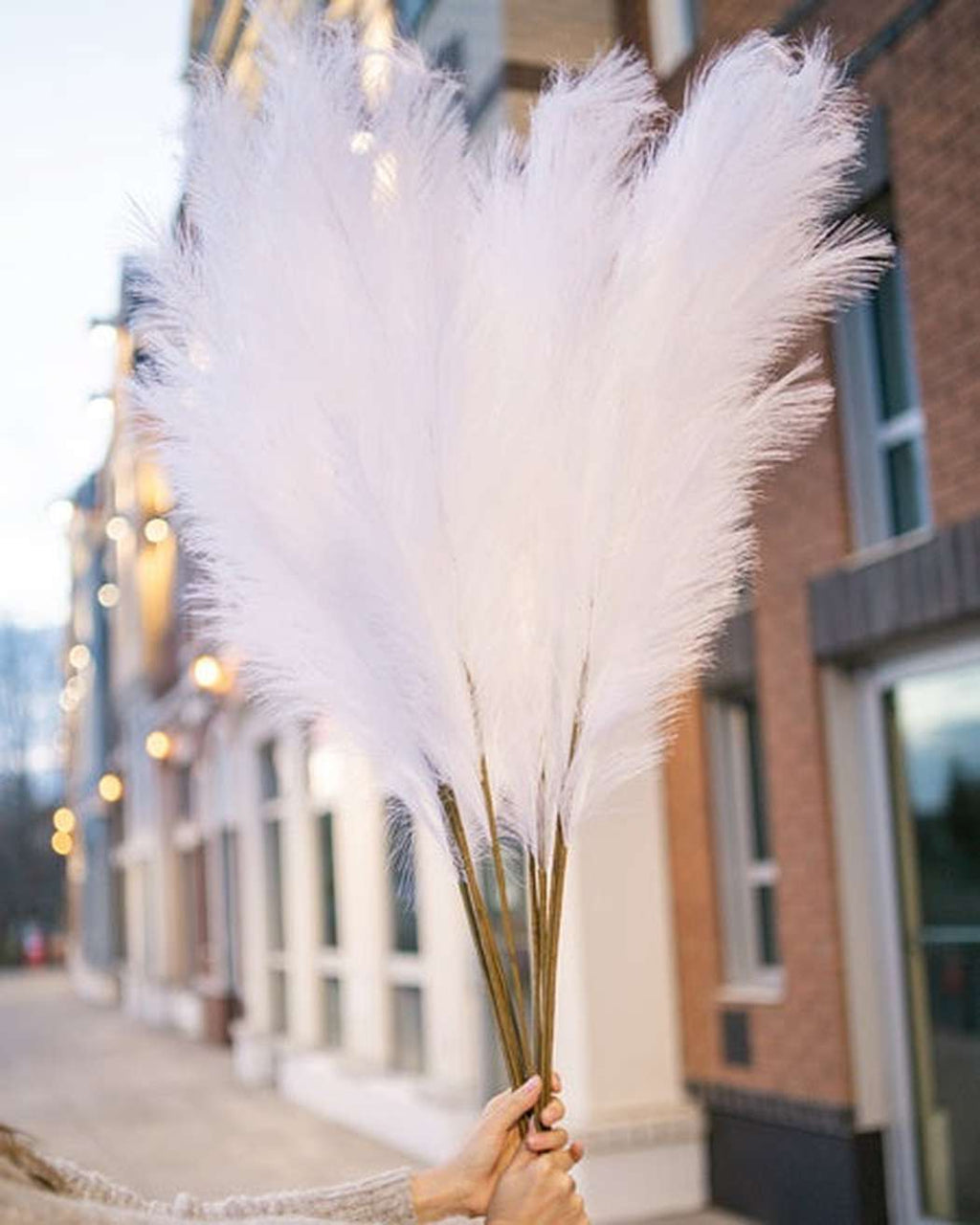 White Faux Pampas Grass-1
