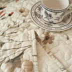 DaDa Bedding Collection Enchanted Meadow Reversible Floral Cozy Lightweight Lap Throw - Perfect for Couch or Bed, Beige Victorian Garden Pallete, All-Season Comfort, Machine Washable, 50x60 Inches-4