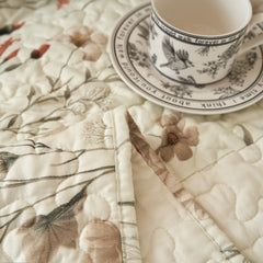 DaDa Bedding Collection Enchanted Meadow Reversible Floral Cozy Lightweight Lap Throw - Perfect for Couch or Bed, Beige Victorian Garden Pallete, All-Season Comfort, Machine Washable, 50x60 Inches-4