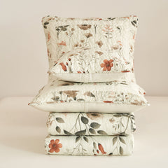 Enchanted Meadow Throw Pillow Covers - Set of 2, Zippered Floral Design in Beige, Rose, and Soft Green, Premium Soft Microfiber, Decorative Throw Pillow Shams 18x18 Inches (18" x 18" Set of 2)-2