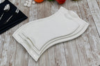 Flat Porcelain White Dish With Handles 14" inch | 36 Cm-2