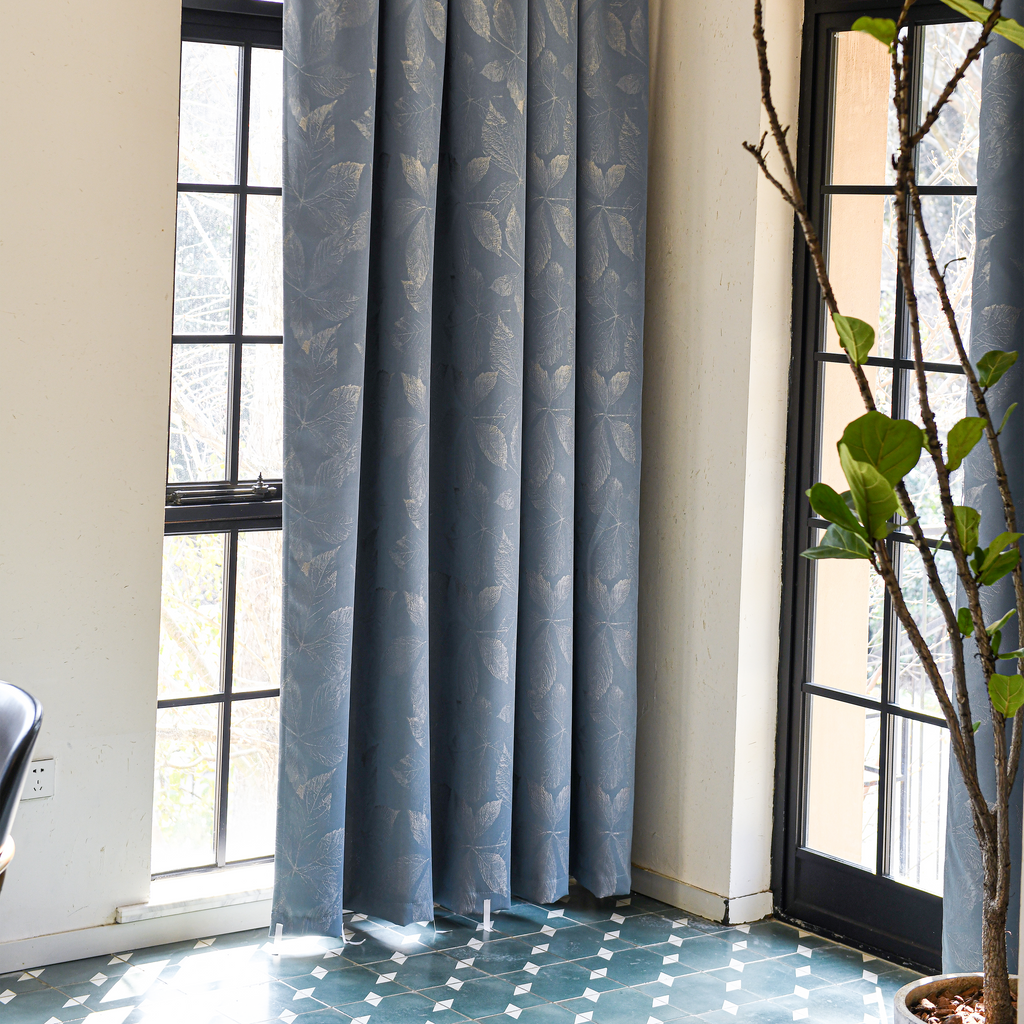 Clementine Embroidered-Pattern Blackout Curtain-3