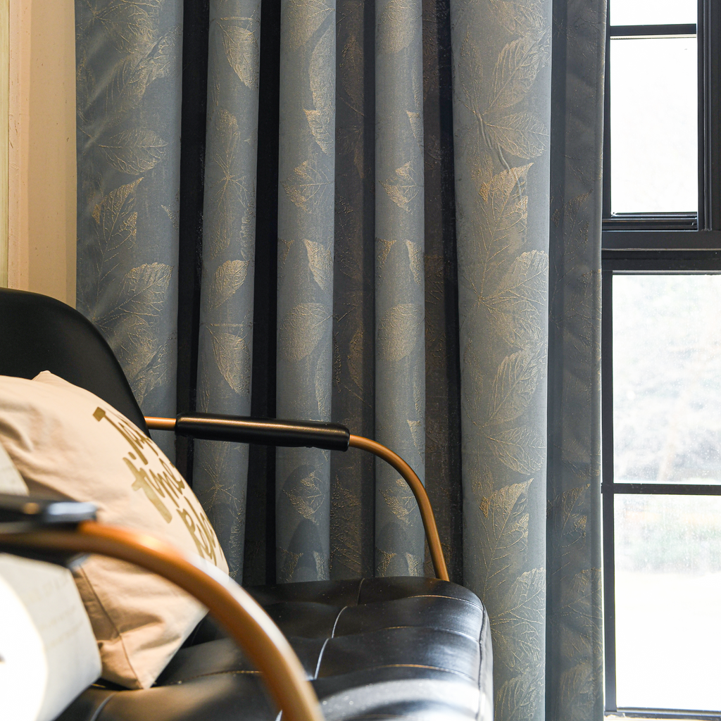 Clementine Embroidered-Pattern Blackout Curtain-2