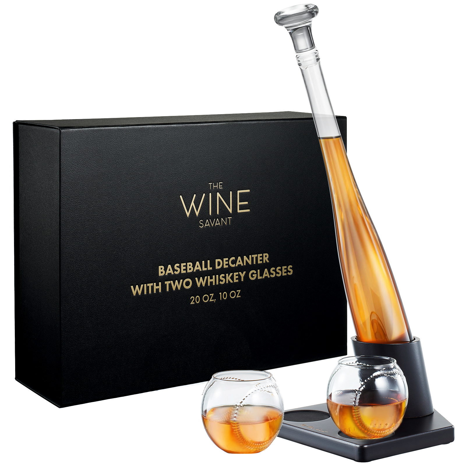 Baseball Themed Whiskey Decanter Set - 20Oz Bat Shaped Decanter-0