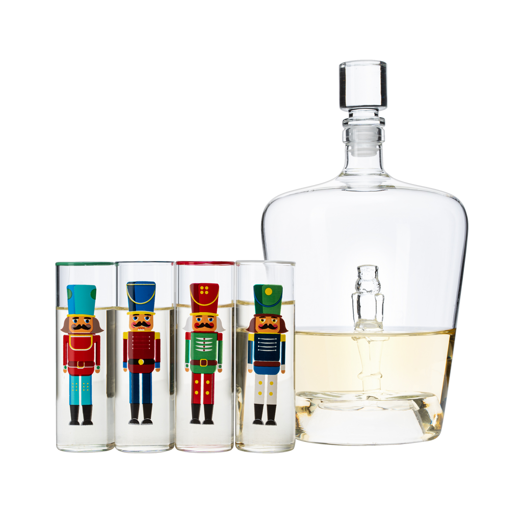 Nutcracker Decanter & Glasses, Set of 5-0