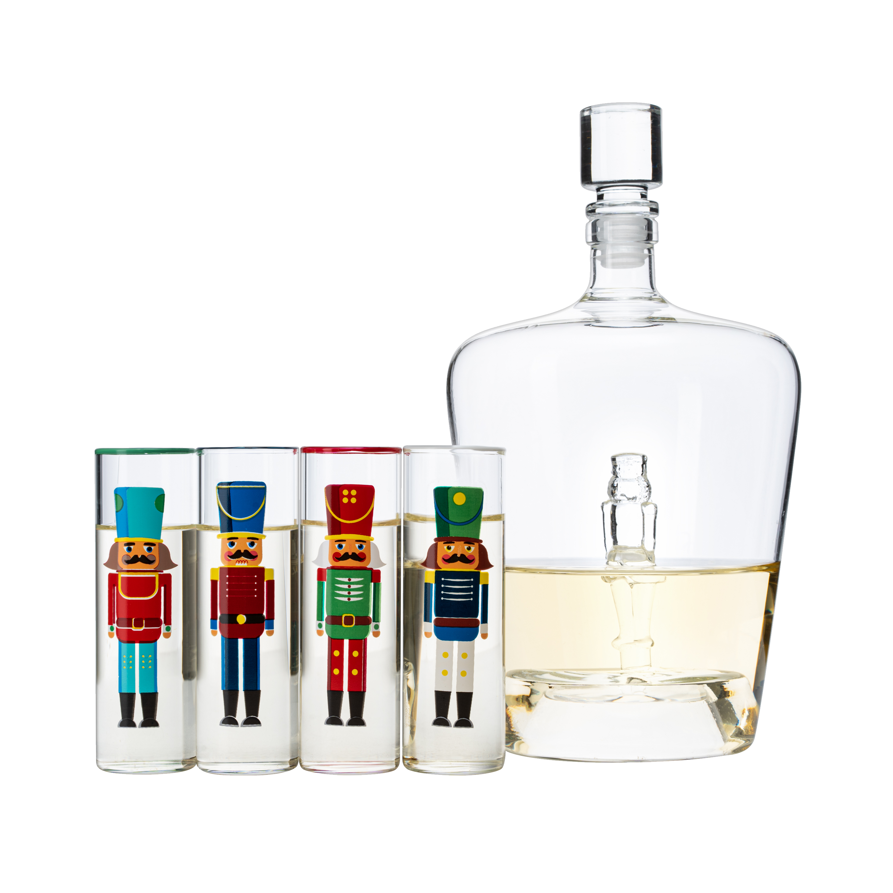 Nutcracker Decanter & Glasses, Set of 5-0