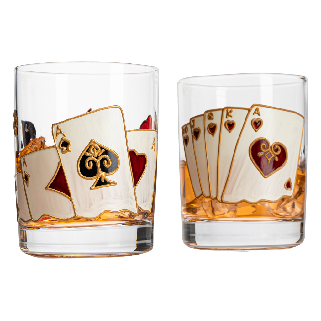 Playing Cards Drinking Glasses - Set of 2-0