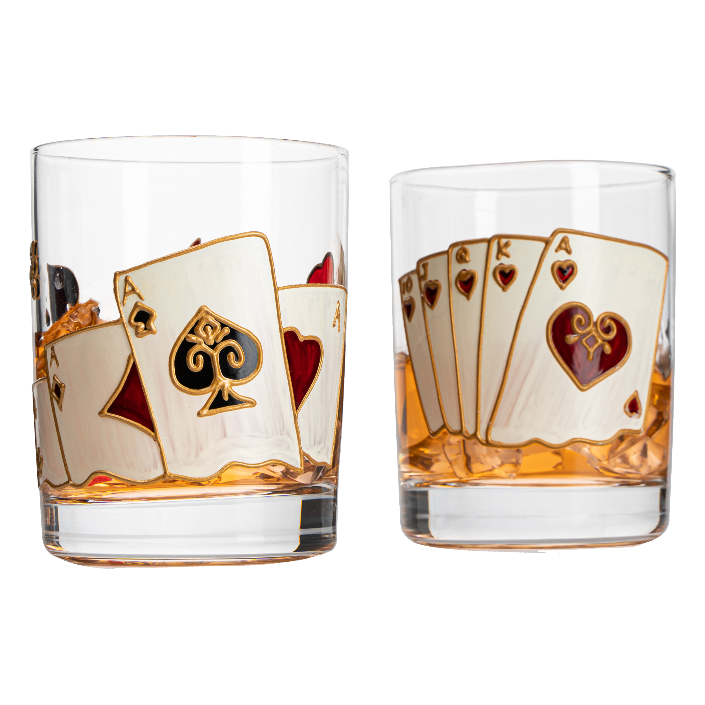 Playing Cards Drinking Glasses - Set of 2-0