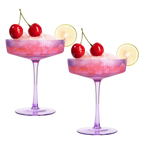 Ribbed Coupe Cocktail Glasses 8 oz | Set of 2 (Lavender, Set of 2)-0