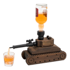 Tank Handcrafted Liquor Dispenser - Industrial Pipe Mahogany Wood-0