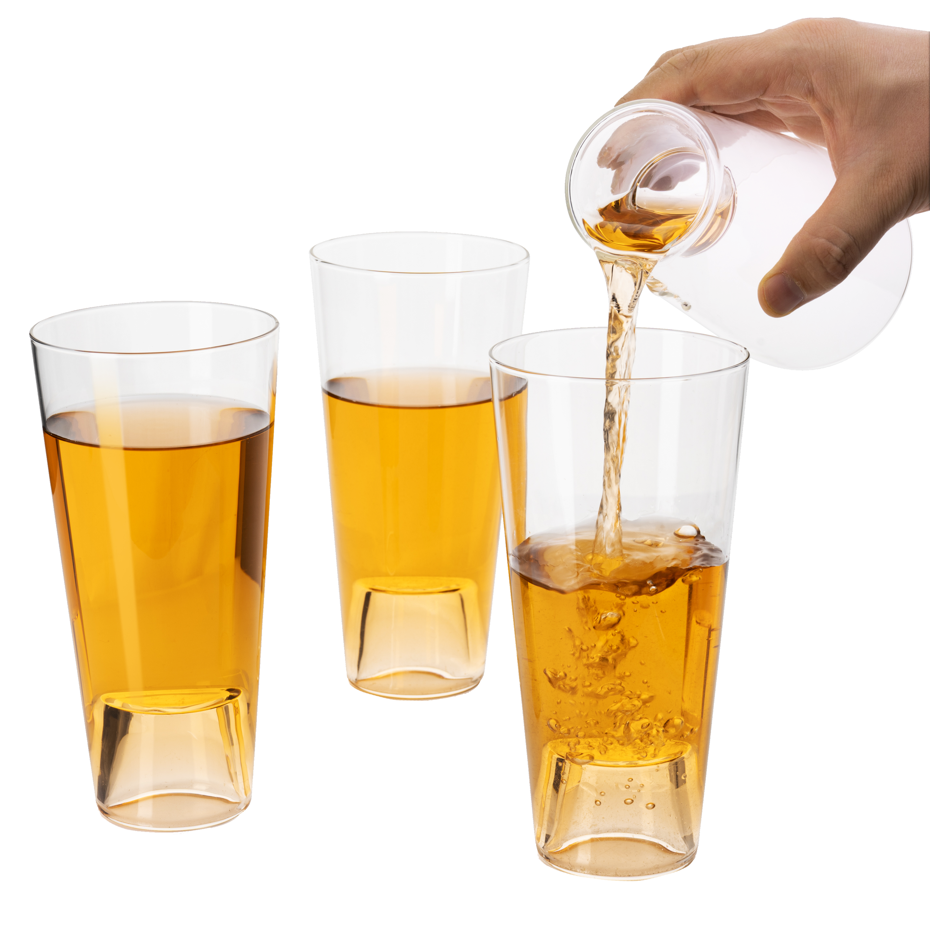 Shot in the Pint Glass, Take A Shot Funny Beer Glass/Mug 4-Set 7"H
