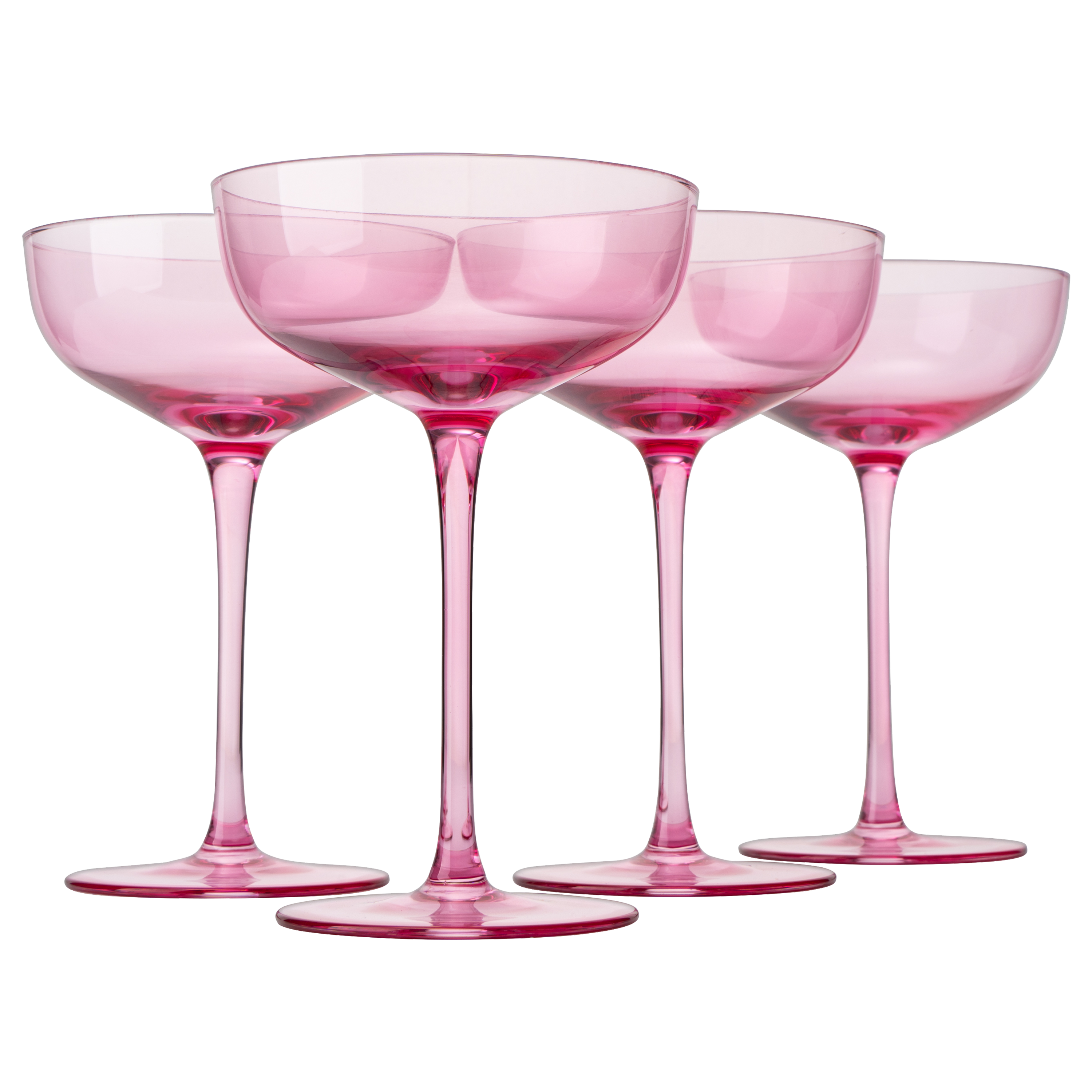 The Wine Savant Colored Coupe Glass | 7oz | Set of 4  (Blush Pink)-0