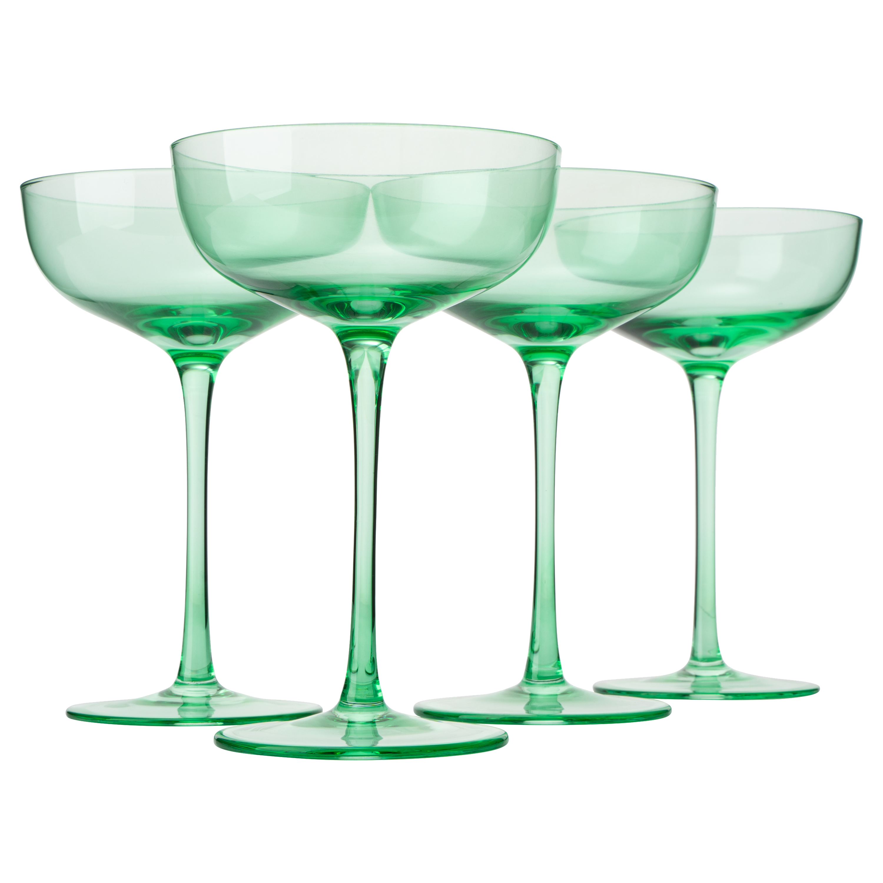 The Wine Savant Colored Coupe Glass | 7oz | Set of 4 (Green)-0