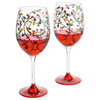 Stemmed Christmas Lights Wine Glasses Set of 2-0