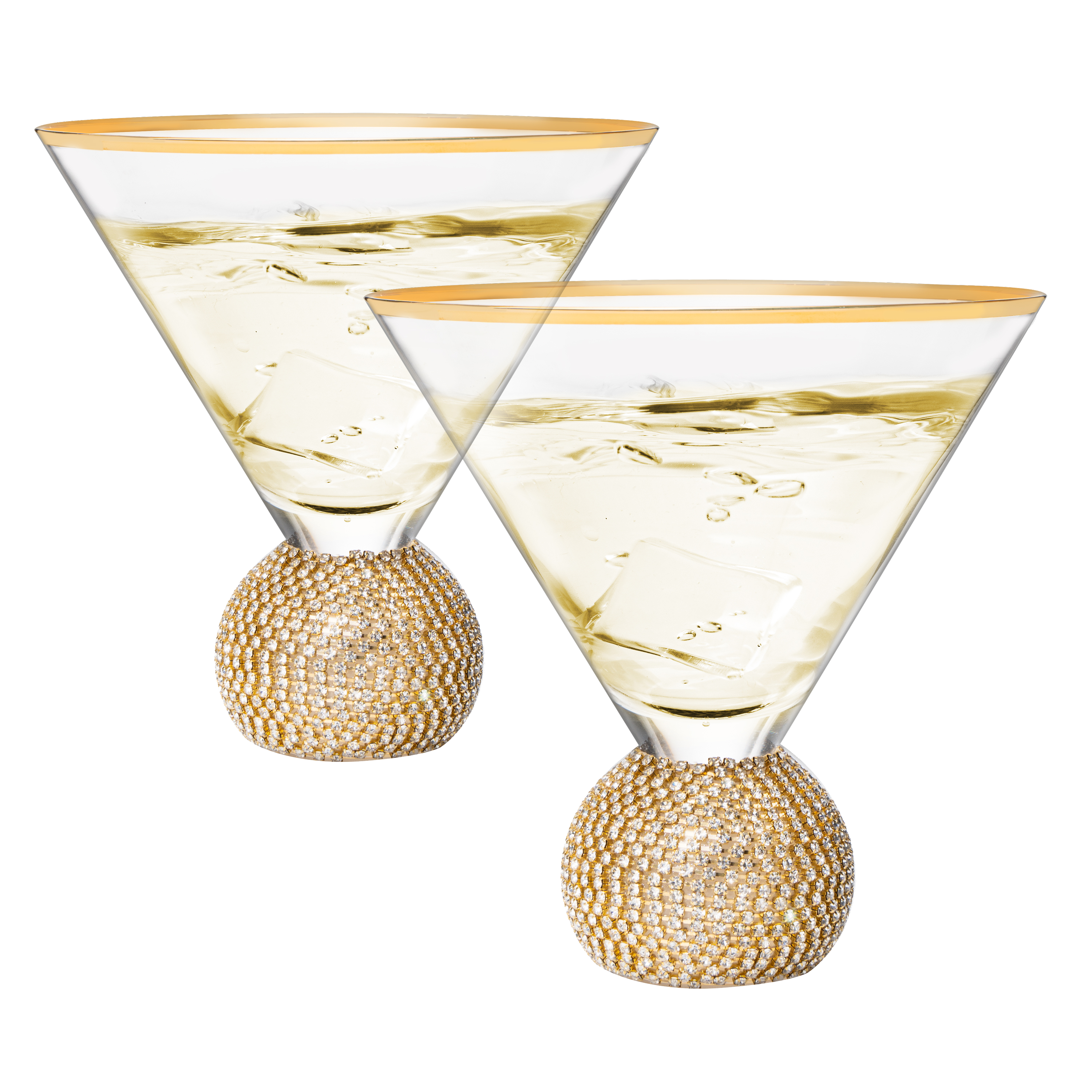 Diamond Studded Martini Glasses Set of 2-0