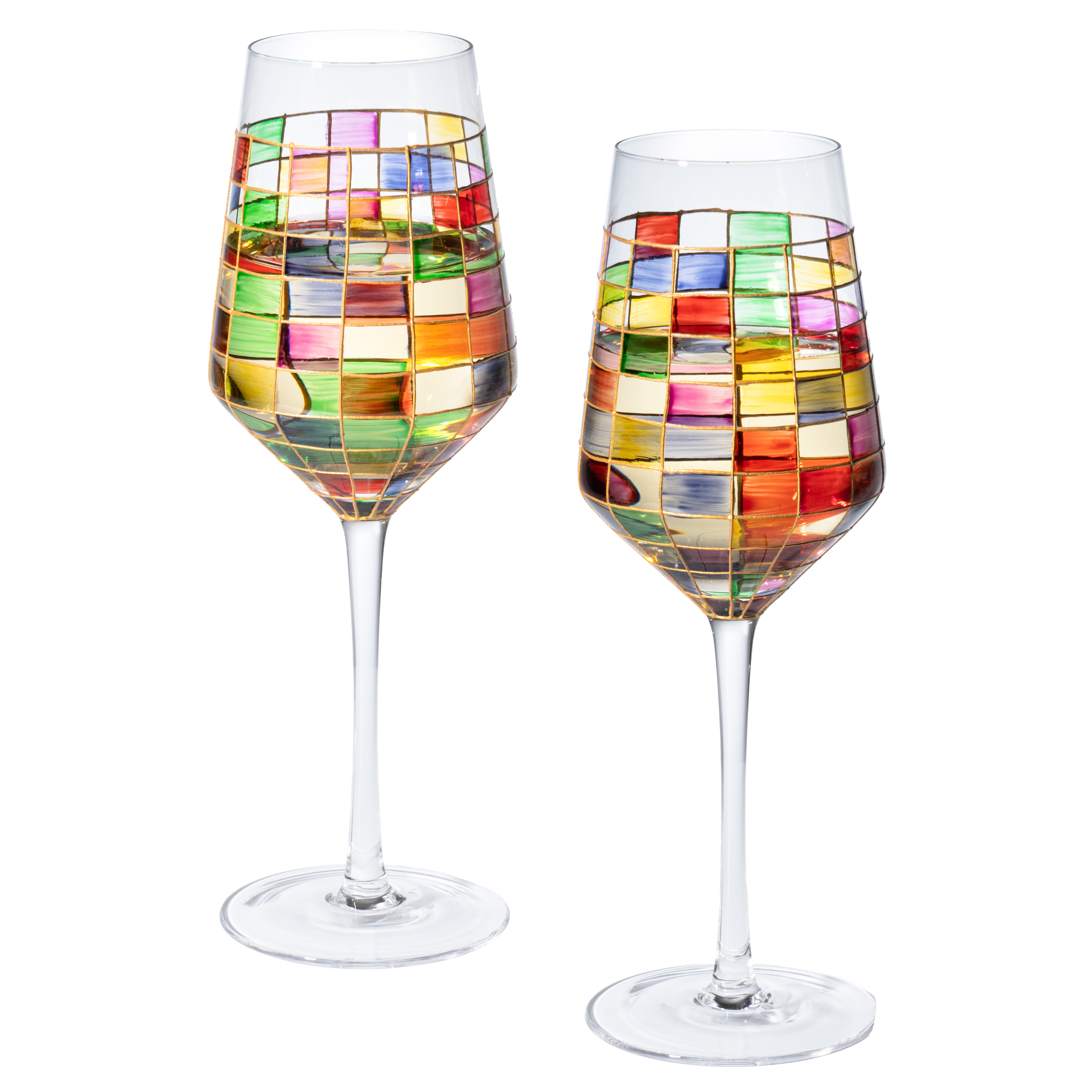 Renaissance Stained Wine Glasses Set of 2 (Stemmed)-0