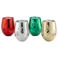 Multicolor 4-Piece Tree Stemless Wine & Water Glasses (Stemless)-0