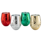 Multicolor 4-Piece Tree Stemless Wine & Water Glasses (Stemless)-0