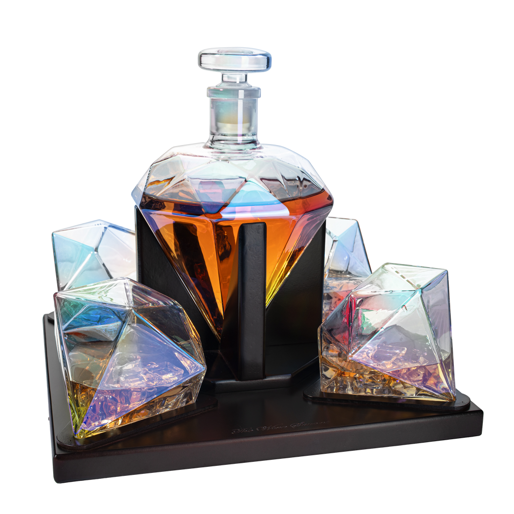 Diamond Iridescent Whiskey and Wine Decanter, 750ml-0