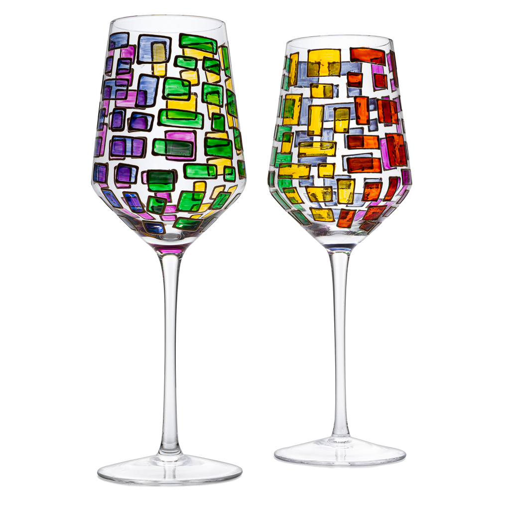 Renaissance Stained Glass Windows, (Stemmed Wine Glasses)-0