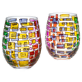 Renaissance Stained Glass Windows, (Stemless Wine Glasses)-0
