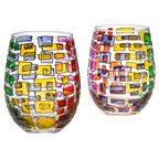 Renaissance Stained Glass Windows, (Stemless Wine Glasses)-0