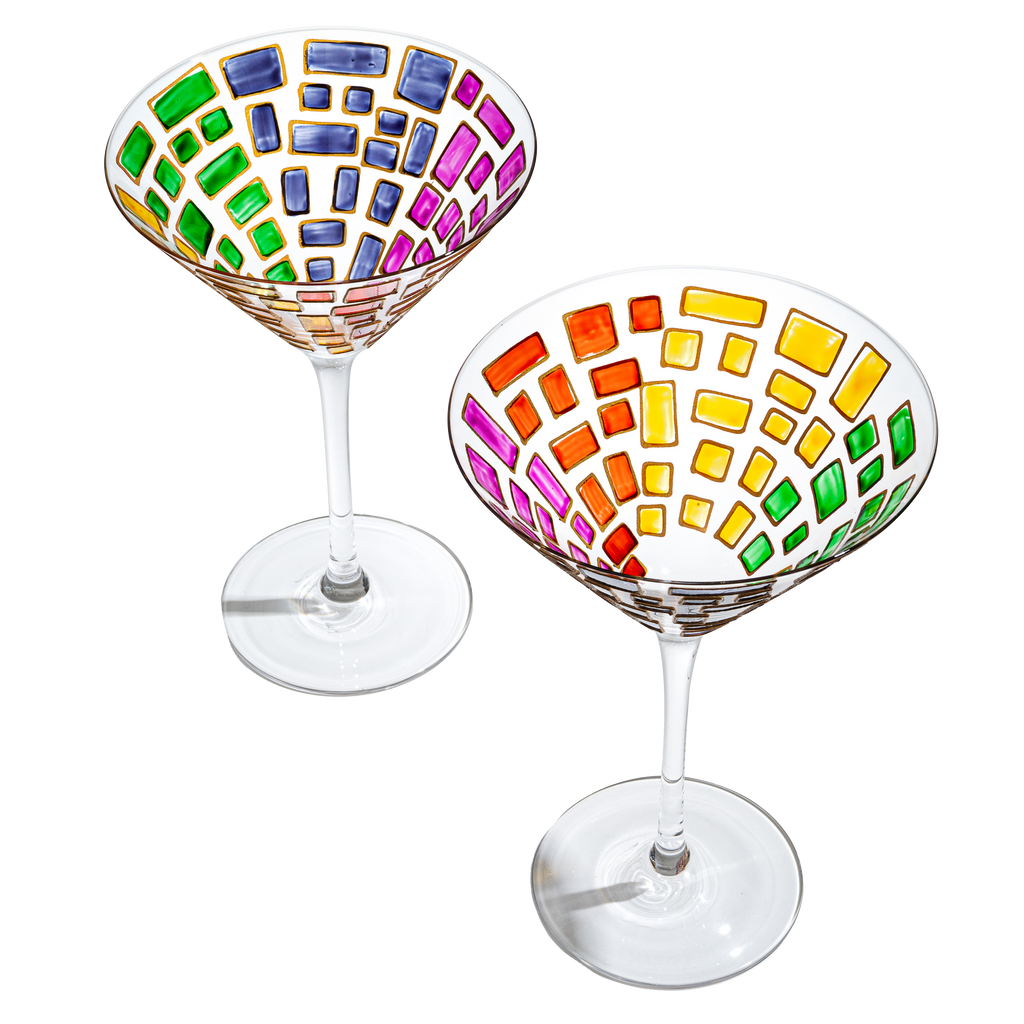 Renaissance Holiday Stained Glass Windows, (Martini Glasses)-0
