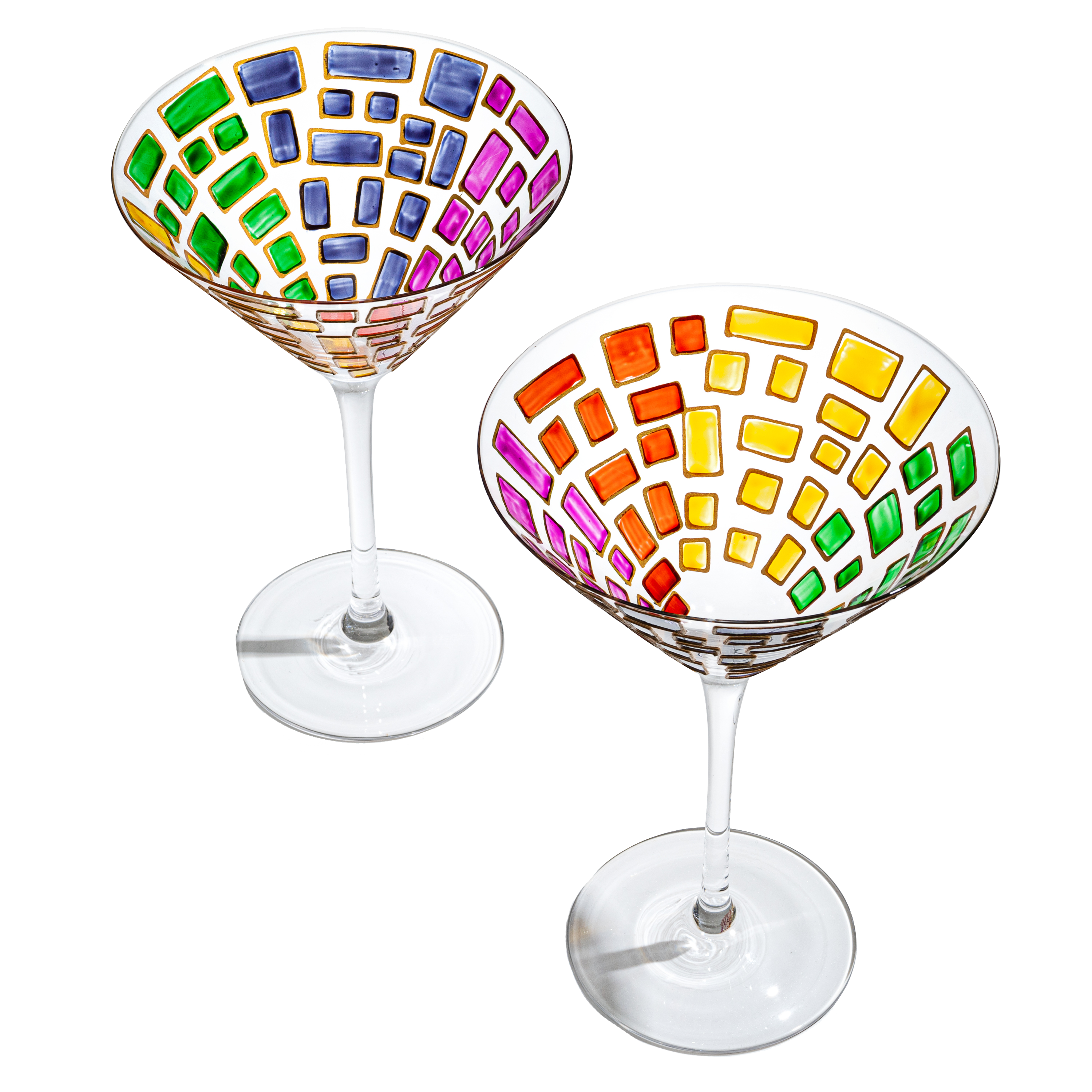 Renaissance Holiday Stained Glass Windows, (Martini Glasses)-0