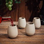 Unbreakable Silicone Stemless Wine Glassware | Set of 4 (Tan)-1