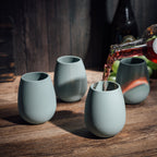 Unbreakable Silicone Stemless Wine Glassware | Set of 4 (Light Blue)-1