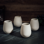 Unbreakable Silicone Stemless Wine Glassware | Set of 4 (White)-1