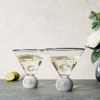 Diamond Studded Martini & Cocktail Glasses - Set of 2-4