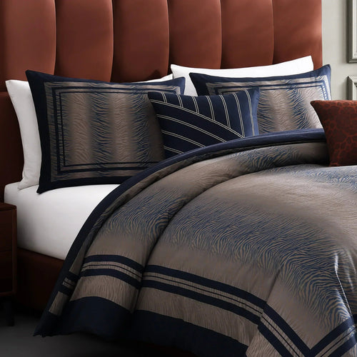 Bebejan Dark Blue Animal Prints 5 Piece Reversible Comforter Set