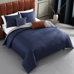 Bebejan Dark Blue Animal Prints 5 Piece Reversible Comforter Set