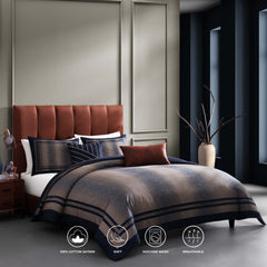 Bebejan Dark Blue Animal Prints 5 Piece Reversible Comforter Set