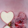 Dozen Roses Scent Luxury Candle Heart Shape Glass Reusable Container