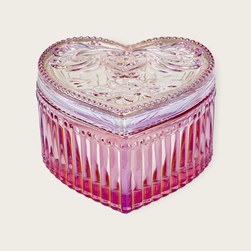 Dozen Roses Scent Luxury Candle Heart Shape Glass Reusable Container