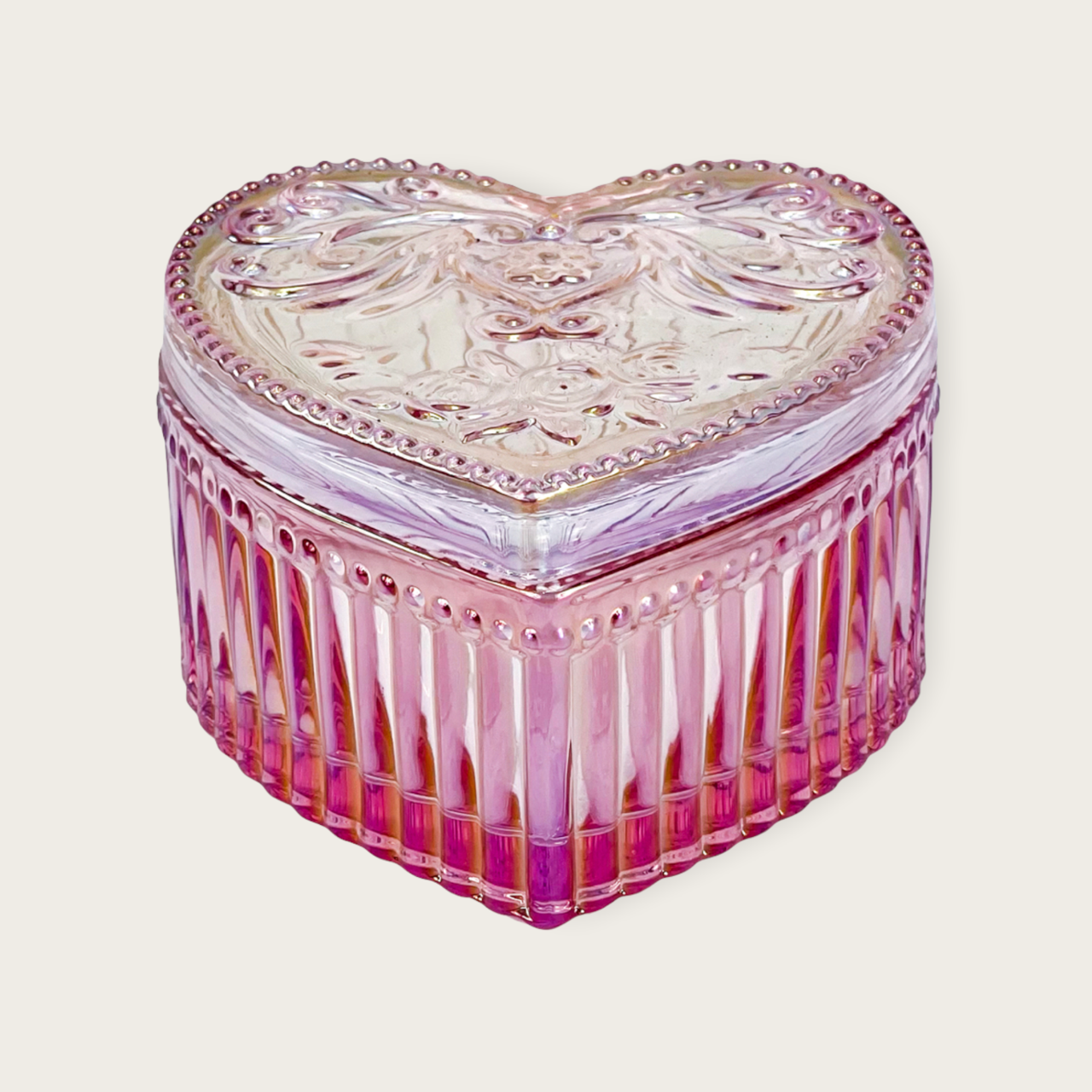 Dozen Roses Scent Luxury Candle Heart Shape Glass Reusable Container