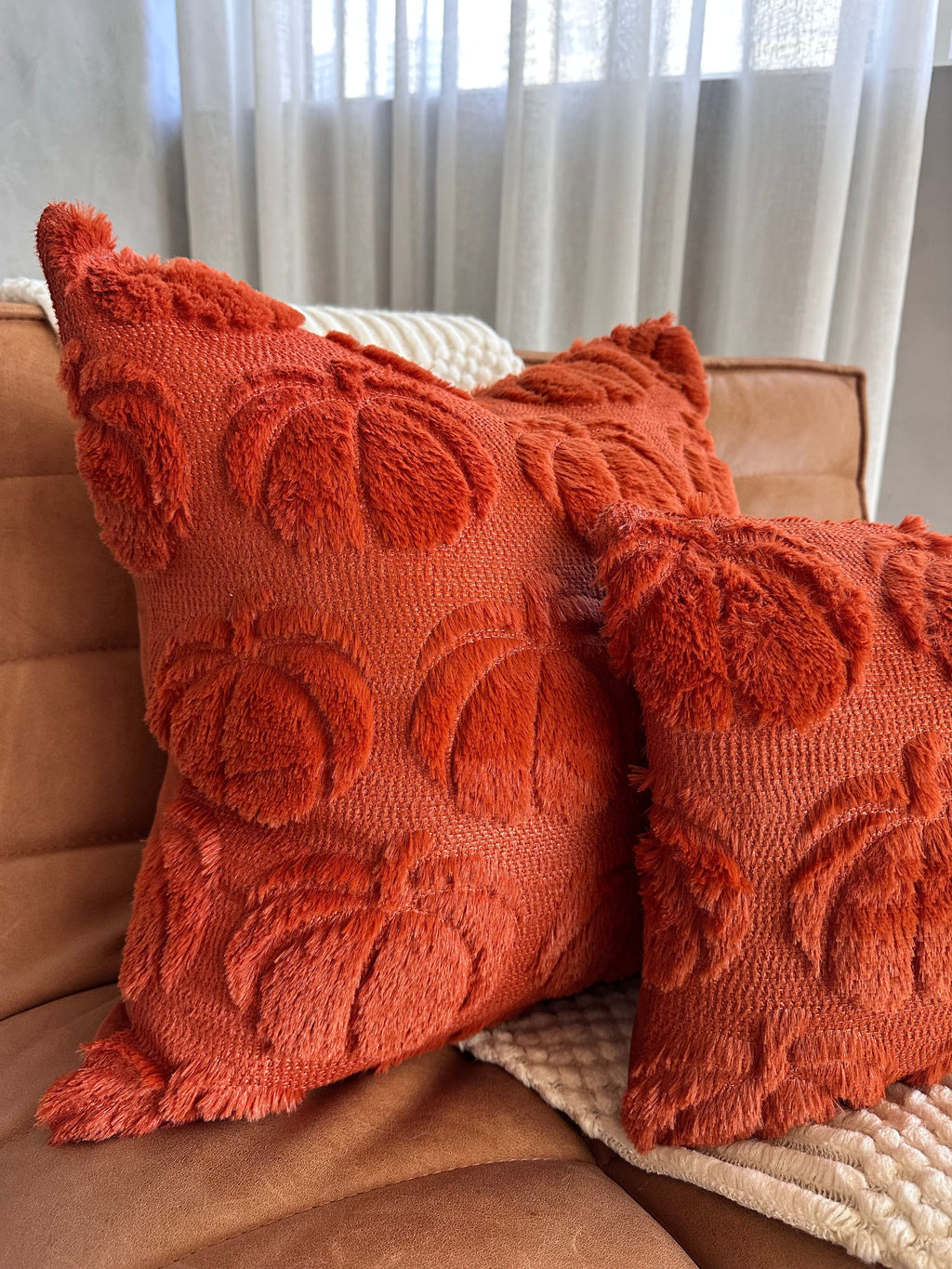 Burnt Orange Pumpkin Lumbar Pillow Cover-1