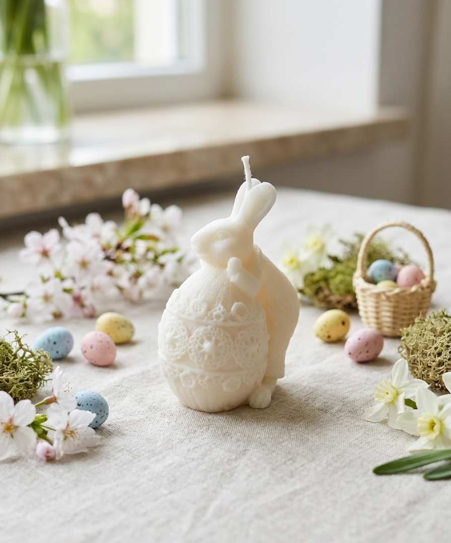 Mini Easter Bunny Candle | Handcrafted Spring Decor-2
