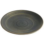 Luxury Black & Gold Ceramic Dinner Plate – Wujin Sand Textured Matte Glaze Fine Dining Tableware-3