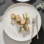 Minimalist Line Pattern Ceramic Dinner Plate – 7.5" / 10.5" / 13" / 14"-2