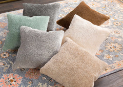 Cozy Brown Shag Throw Pillow - Clearance