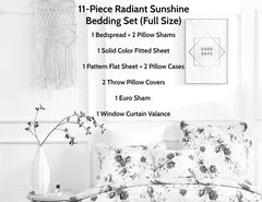 DaDa Bedding Sunshine Yellow Hummingbird Floral Bed in a Bag Set