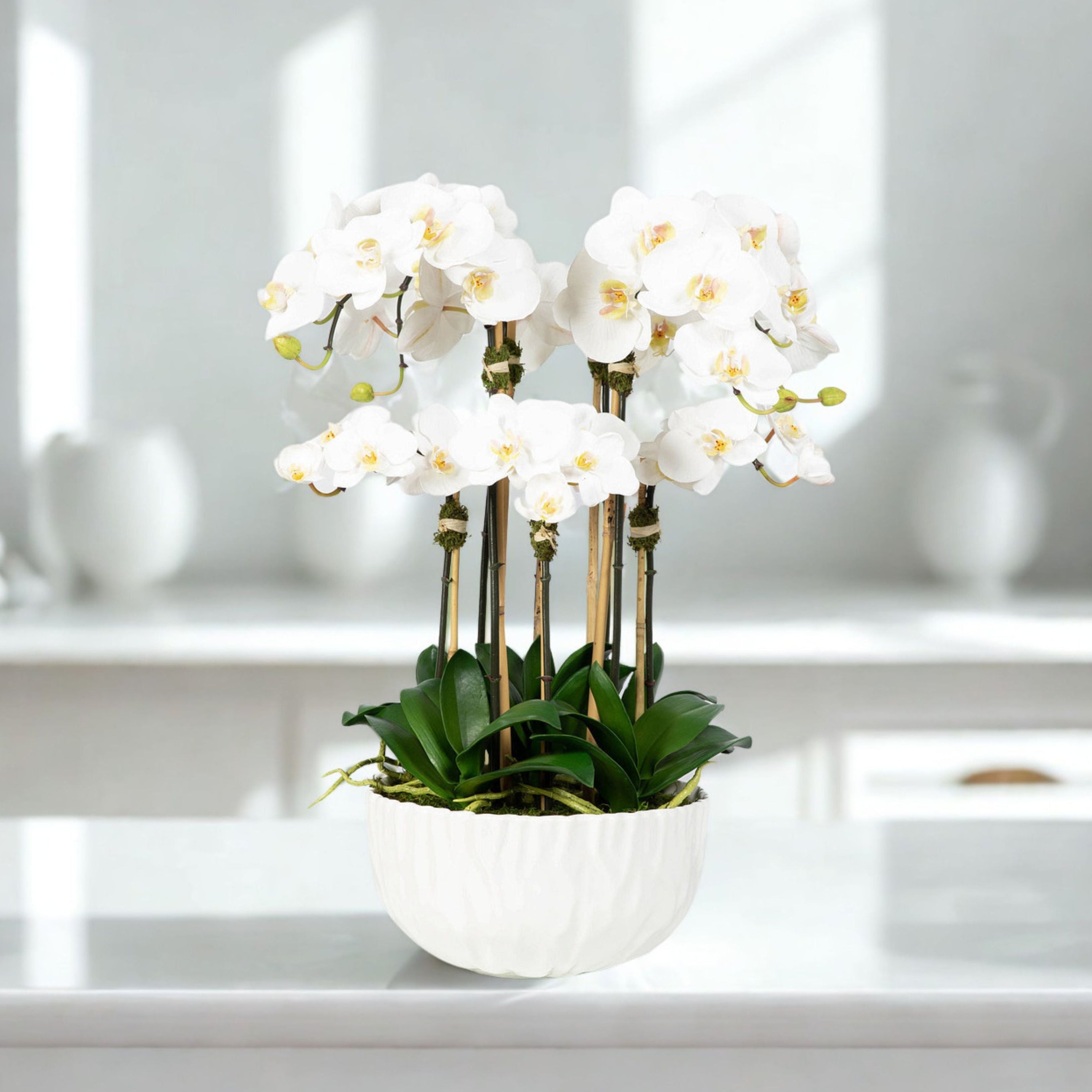 Faux Orchid Centerpiece Arrangement - 24"-3