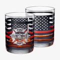 Firefighter Whiskey Glasses | Set of 2 | 12 OZ-0