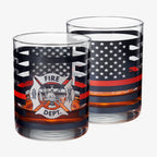 Firefighter Whiskey Glasses | Set of 2 | 12 OZ-0